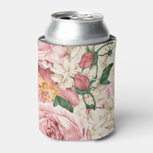 Rafraîchisseur Pour Canette Aquarelle vintage Peonies roses Floral Can Cooler (Can devant)
