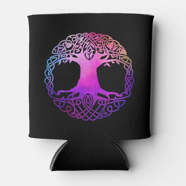 Rafraîchisseur Pour Canette Arbre Celtique coloré de la vie (Devant)