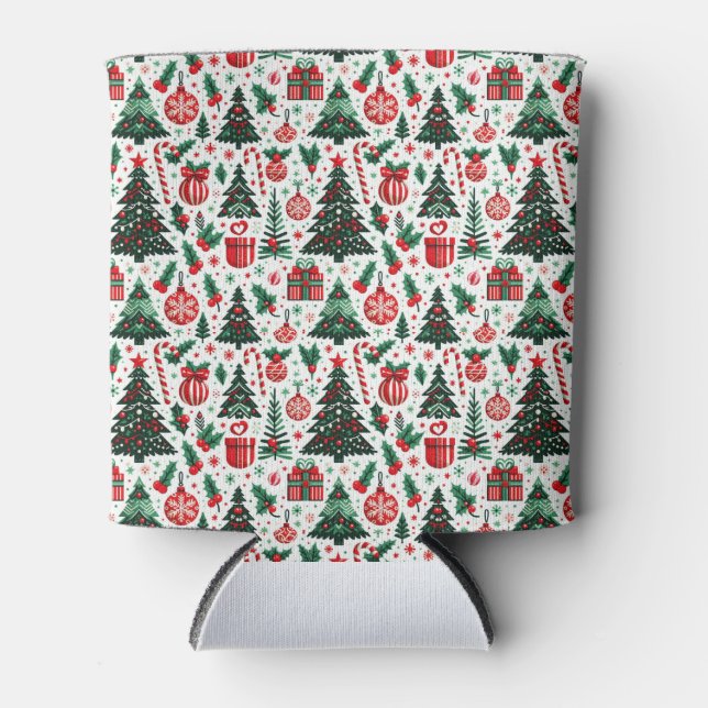 Rafraîchisseur Pour Canette Arbre de Noël, cadeaux, sucre de canne (Devant)