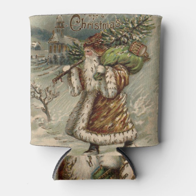 Rafraîchisseur Pour Canette Arbre de Noël du Père Noël victorien (Devant)