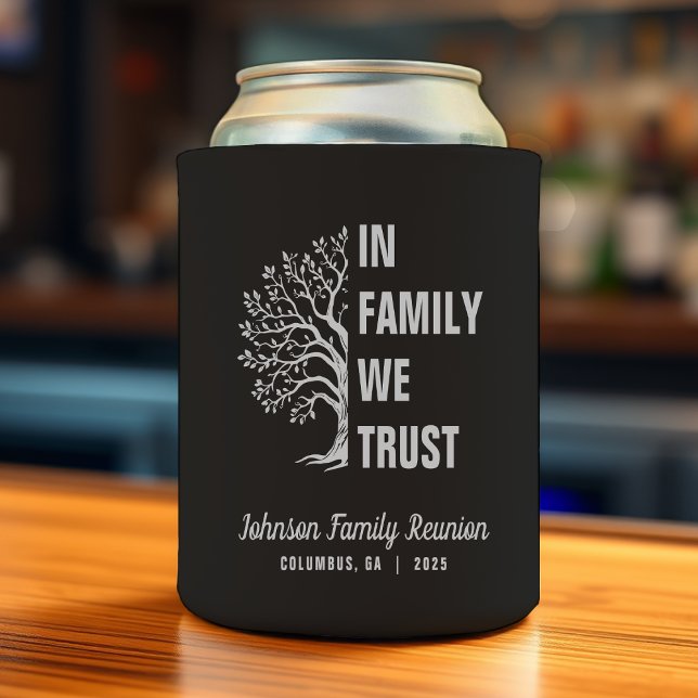Rafraîchisseur Pour Canette Arbre Familial En Famille Nous Confions Réunion No (Family Tree In Family We Trust Reunion Black Can Cooler
)