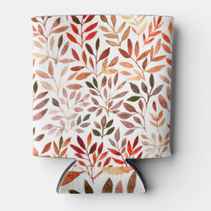 Rafraîchisseur Pour Canette Arbres rétro, aquarelle motif sans couture.