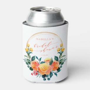 Rafraîchisseur Pour Canette Arroseur de mariage floral aquarelle orange rustiq