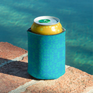 Rafraîchisseur Pour Canette Art abstrait motif de verre givré turquoise bleu