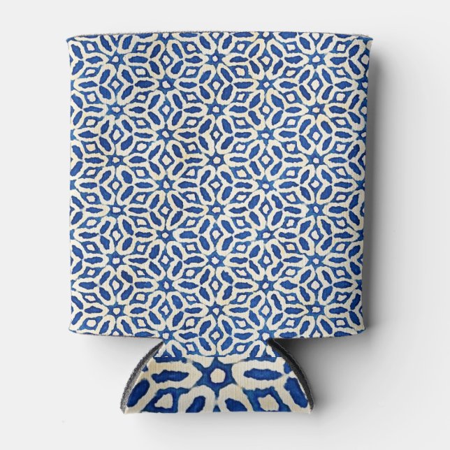 Rafraîchisseur Pour Canette Art Batik Bleu Bleu (Devant)