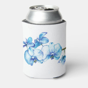 Rafraîchisseur Pour Canette Art botanique de l'orchidée bleue