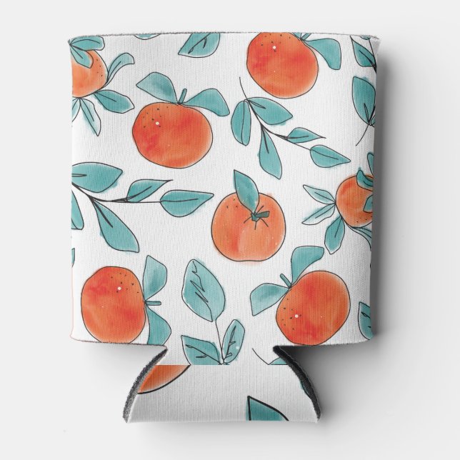 Rafraîchisseur Pour Canette Art de ligne orange : motif transparent (Devant)