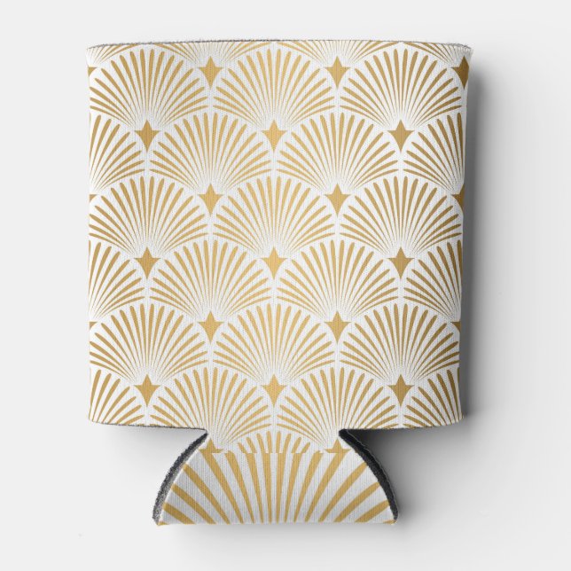 Rafraîchisseur Pour Canette Art Déco : Elégance Gold-White. (Devant)