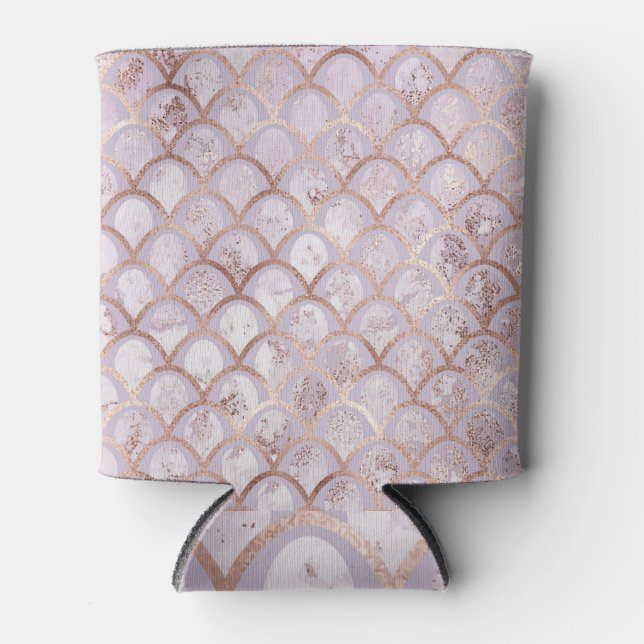 Rafraîchisseur Pour Canette Art Déco, Géométrie Or Rose. (Devant)