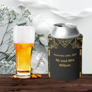 Rafraîchisseur Pour Canette Art Déco Or glamour sur Noir