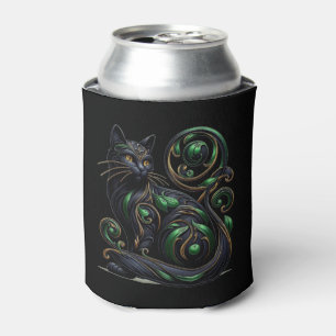 Rafraîchisseur Pour Canette Art Nouveau Chat Noir Cat Celtic Can Cooler