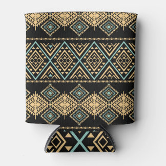 Rafraîchisseur Pour Canette Art tribal, géométrique ethnique, motif coloré.