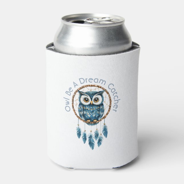 Rafraîchisseur Pour Canette Attrape-rêve de la chouette bleue (Can devant)