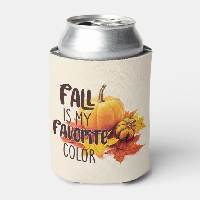 Rafraîchisseur Pour Canette Automne est ma couleur préférée - Citrouille & Feu (Can devant)