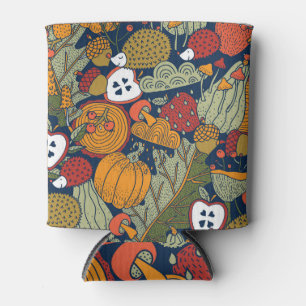 Rafraîchisseur Pour Canette Automne, pois, vintage, motif sans soudure.