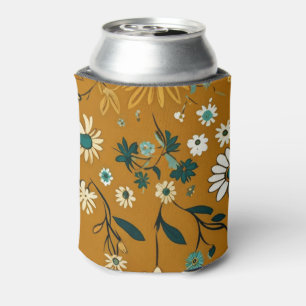 Rafraîchisseur Pour Canette Automne Retro Boho Mustard Motif