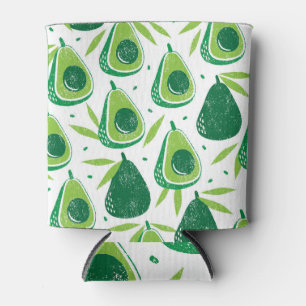 Rafraîchisseur Pour Canette Avocado, timbre texturé, motif transparent.