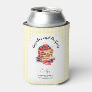 Rafraîchisseur Pour Canette Baby Shower à carreaux Gingham Crêpes et Tétines