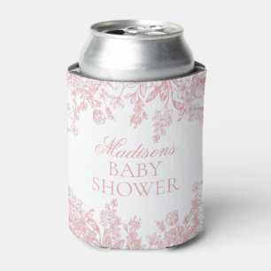 Rafraîchisseur Pour Canette Baby Shower Floral Vintage Chinoiserie Rose