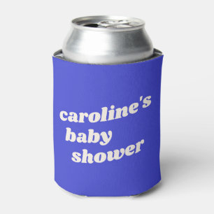 Rafraîchisseur Pour Canette Baby-Shower Moderne Personnalisé Bleu Clair Rétro