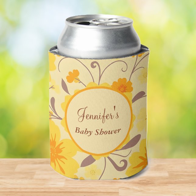 Rafraîchisseur Pour Canette Baby shower-Retro soleil Floral- (Baby Shower-Retro Sunshine Floral- Can Cooler )