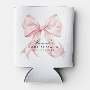 Rafraîchisseur Pour Canette Baby Shower Thème Ruban Rose Coquette