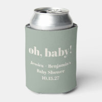 Baby shower vert moderne de taille mignonne Nom pe