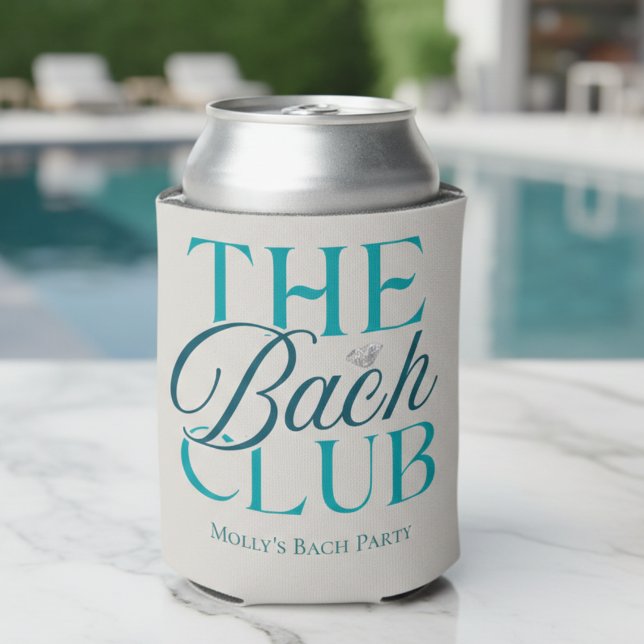 Rafraîchisseur Pour Canette Bach Club Moderne Simple Bleu Bachelorette Party (Bach Club Modern Simple Blue Bachelorette Party Can Cooler)