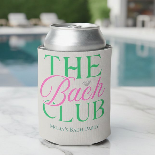 Rafraîchisseur Pour Canette Bach Club Moderne Simple Rose Vert Bachelorette (Bach Club Modern Simple Pink Green Bachelorette Can Cooler)