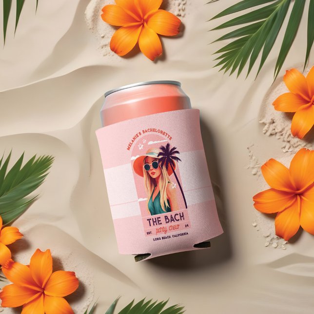 Rafraîchisseur Pour Canette Bach Party Crew Retro Femme Bachelorette Party (The Bach Party Crew Retro Woman Bachelorette Party Can Cooler)