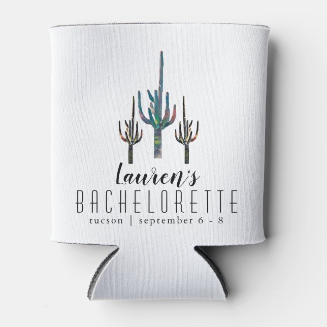 Rafraîchisseur Pour Canette Bachelorette personnalisée Saguaro Cactus (Devant)