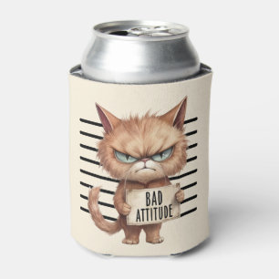Rafraîchisseur Pour Canette Bad Attitude Chat Mugshot - Drôle Feline Design