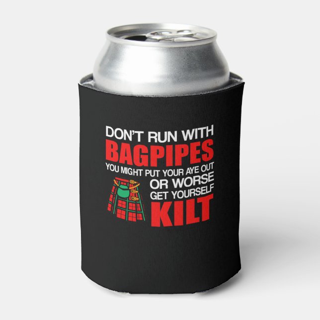 Rafraîchisseur Pour Canette Bagpipes Scottish Kilt Dont Run Bagpipes (Can devant)
