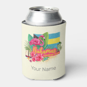 Rafraîchisseur Pour Canette Bahamas rétro caraïbes île flamingo vintage