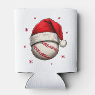 Rafraîchisseur Pour Canette Bal de baseball Red Santa Hat Noël