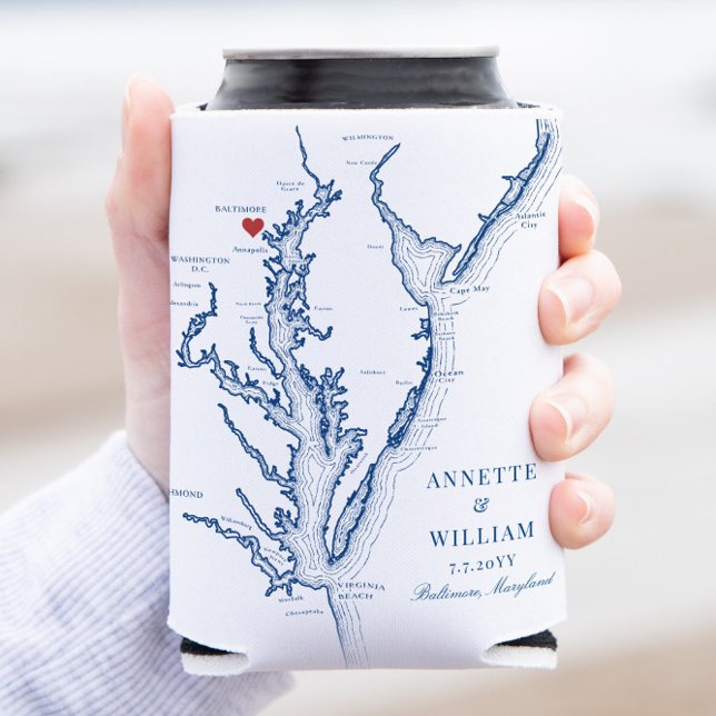 Rafraîchisseur Pour Canette Baltimore Maryland Mariage élégant peut refroidir (This Baltimore Maryland Coozie is the perfect keepsake for your Charm City wedding)