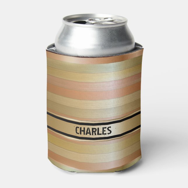 Rafraîchisseur Pour Canette Bandes Monogrammes En Cuivre Et Or (Can devant)