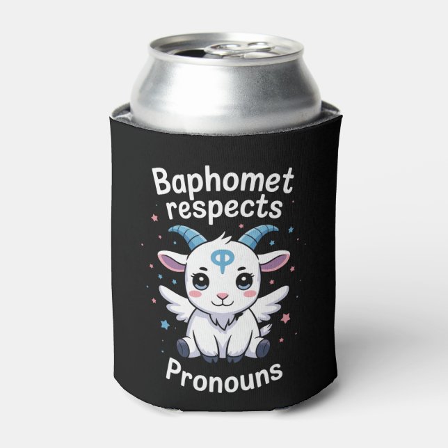 Rafraîchisseur Pour Canette Baphomet transgenre Respecte Pronouns Trans Pride (Can devant)