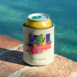 Rafraîchisseur Pour Canette Barbados Retro Caraïbes Vintage Island Souvenir