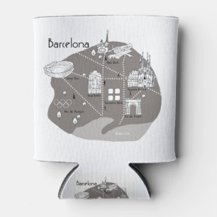 Rafraîchisseur Pour Canette Barcelona Poster gris