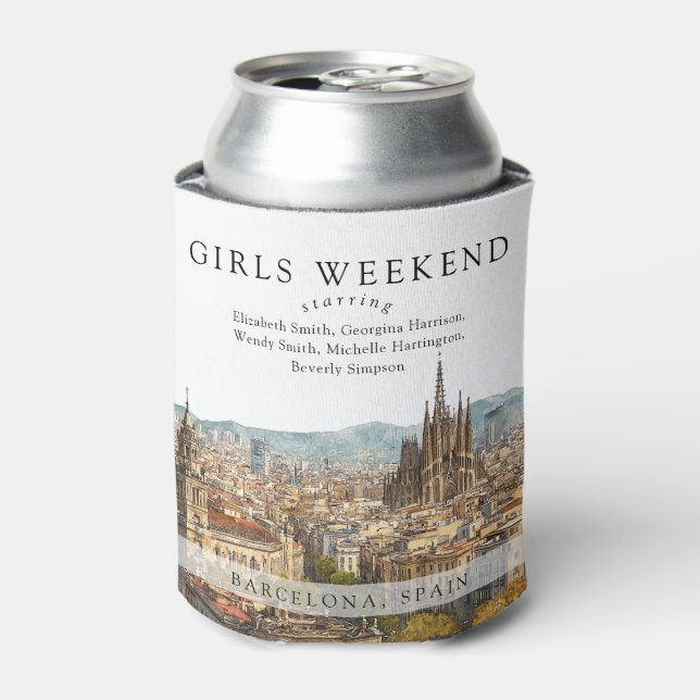 Rafraîchisseur Pour Canette Barcelona Skyline Girls Weekend Can Cool (Can devant)
