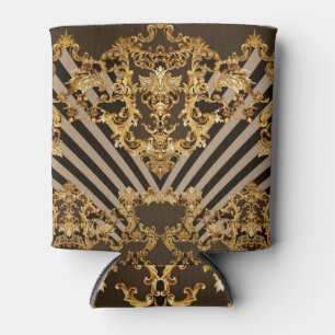Rafraîchisseur Pour Canette Baroque d'or : conception motif géométrique