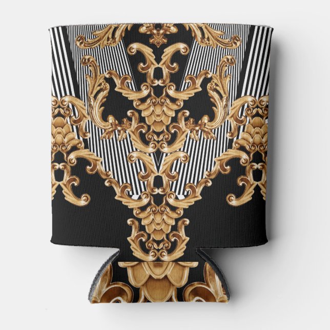 Rafraîchisseur Pour Canette Baroque doré, décoration complexe. (Devant)