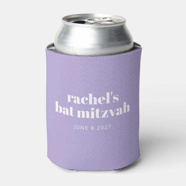 Rafraîchisseur Pour Canette Bat mitzvah de lavande violet moderne Faveur perso (Can devant)