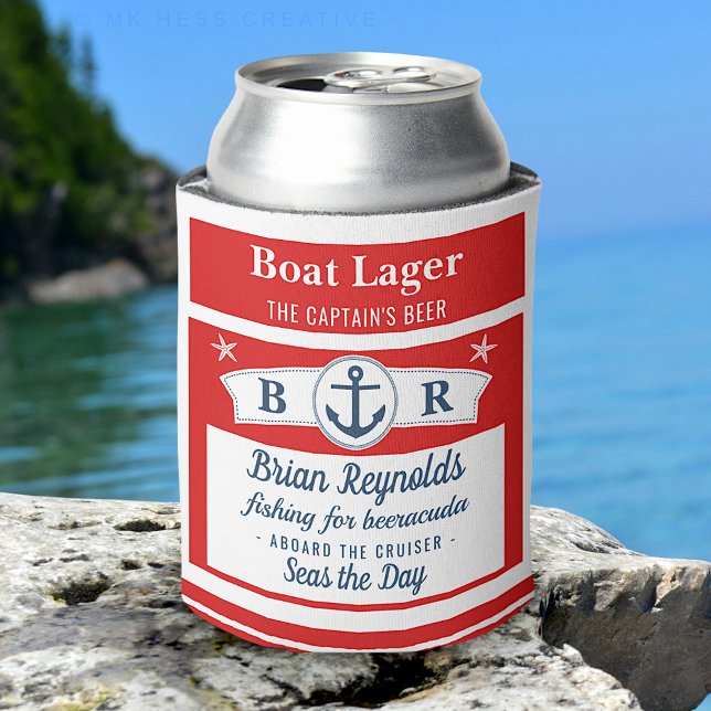 Rafraîchisseur Pour Canette Bateau Capitaine Bateau Ancre Bateau Lager Bière | (Créateur téléchargé)