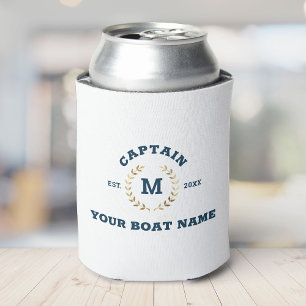 Rafraîchisseur Pour Canette Bateau sur mesure Capitaine Monogram Gold Laurel N