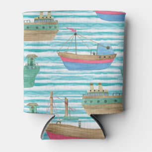 Rafraîchisseur Pour Canette Bateaux : Motif de peinture aquarelle.