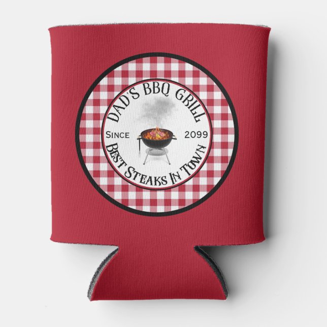 Rafraîchisseur Pour Canette BBQ Grill papa Meilleurs Steaks en ville (Devant)