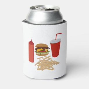 Rafraîchisseur Pour Canette BBQ Illustration BBQ de Burger Fast Food