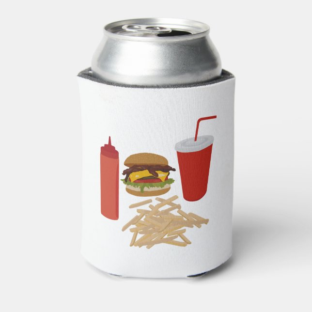 Rafraîchisseur Pour Canette BBQ Illustration BBQ de Burger Fast Food (Can Dos)